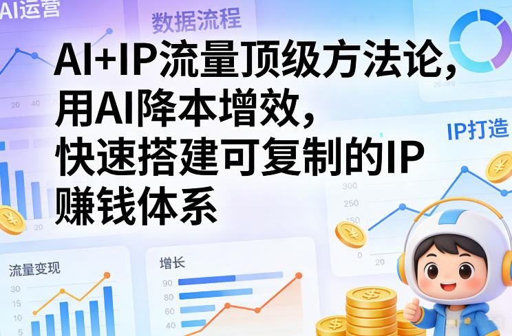 AI+IP流量顶级方法论，用AI降本增效，快速搭建可复制的IP賺钱体系-洛柒笔记