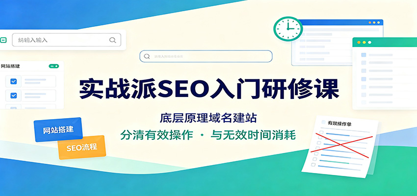 实战派SEO入门研修课：底层原理域名建站，分清有效操作与无效时间消耗-洛柒笔记