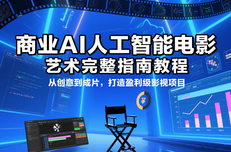 商业AI人工智能电影制作的艺术完整指南教程，从创意到成片，打造盈利级影视项目-洛柒笔记