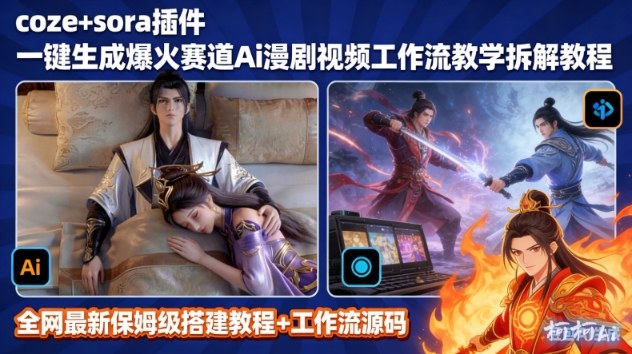 SORA2一键生成AI漫剧视频coze工作流搭建教程，小白轻松入局漫剧圈-洛柒笔记