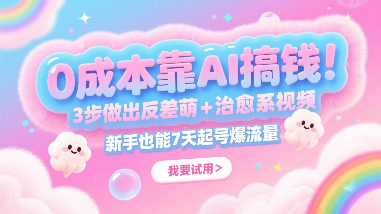 0成本靠AI搞钱！3步做出反差萌+治愈系视频，新手也能7天起号爆流量，月入5位数-洛柒笔记