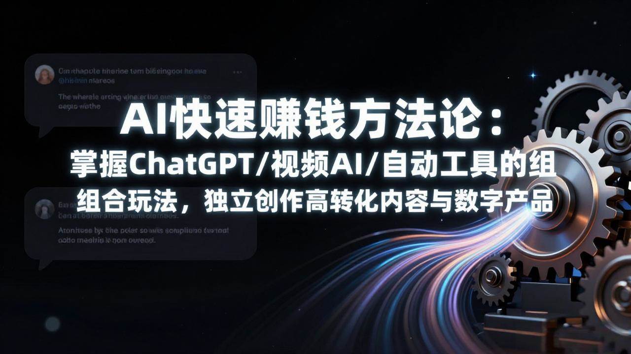 （17560期）AI快速赚钱方法论：掌握ChatGPT/视频AI/自动化工具的组合玩法，独立创作高转化内容与数字产品-洛柒笔记