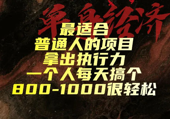 最适合普通人的项目，拿出执行力一个人每天搞个800-1k很轻松-洛柒笔记
