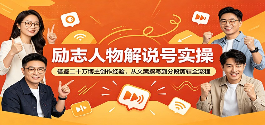 励志人物解说号实操：借鉴二十万博主创作经验，从文案撰写到分段剪辑全流程-洛柒笔记