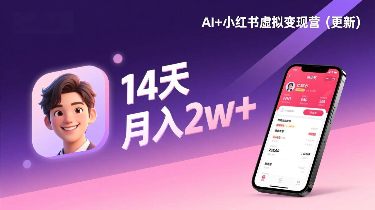 （17275期）AI+小红书虚拟变现营（更新），14天掌握选品、笔记、成交，打造自动化月入2w+事业-洛柒笔记