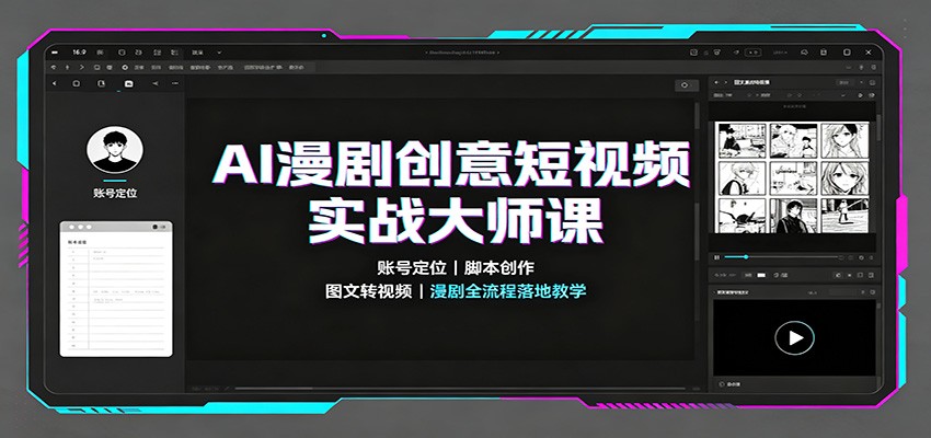 AI漫剧创意短视频实战大师课：账号定位脚本创作，图文转视频，漫剧全流程落地教学-洛柒笔记