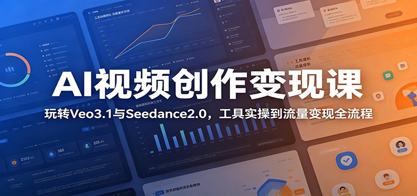 AI视频创作变现课：玩转Veo3.1与Seedance2.0，工具实操到流量变现全流程-洛柒笔记
