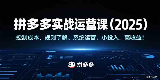 拼多多实战运营课（2025），控制成本、规则了解、系统运营，小投入，高收益！-洛柒笔记