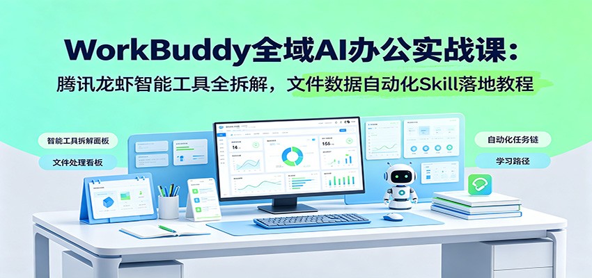 WorkBuddy全域AI办公实战课：腾讯龙虾智能工具全拆解，文件数据自动化Skill落地教程-洛柒笔记