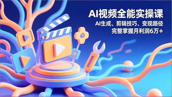 （16731）AI视频全能实操课，AI生成、剪辑技巧、变现路径，完整掌握月利润6万+-洛柒笔记