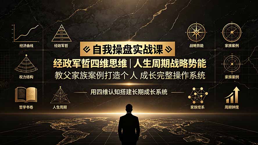 自我操盘实战课：经政军哲四维思维｜人生周期战略势能｜教父家族案例打造个人成长完整操作系统-洛柒笔记