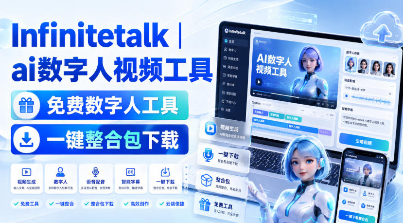 Infinitetalk丨ai数字人视频工具，免费数字人工具，一键整合包下载-洛柒笔记