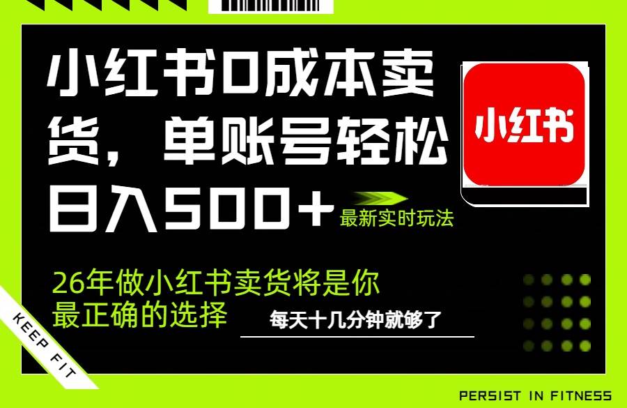 （17462期）小红书0成本AI卖货，单账号轻松日入500+，完全托管AI，可矩阵放大-洛柒笔记
