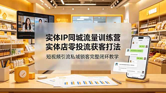 （18999期）实体IP同城流量训练营：实体店零投流获客打法，短视频引流私域锁客完整闭环教学-洛柒笔记