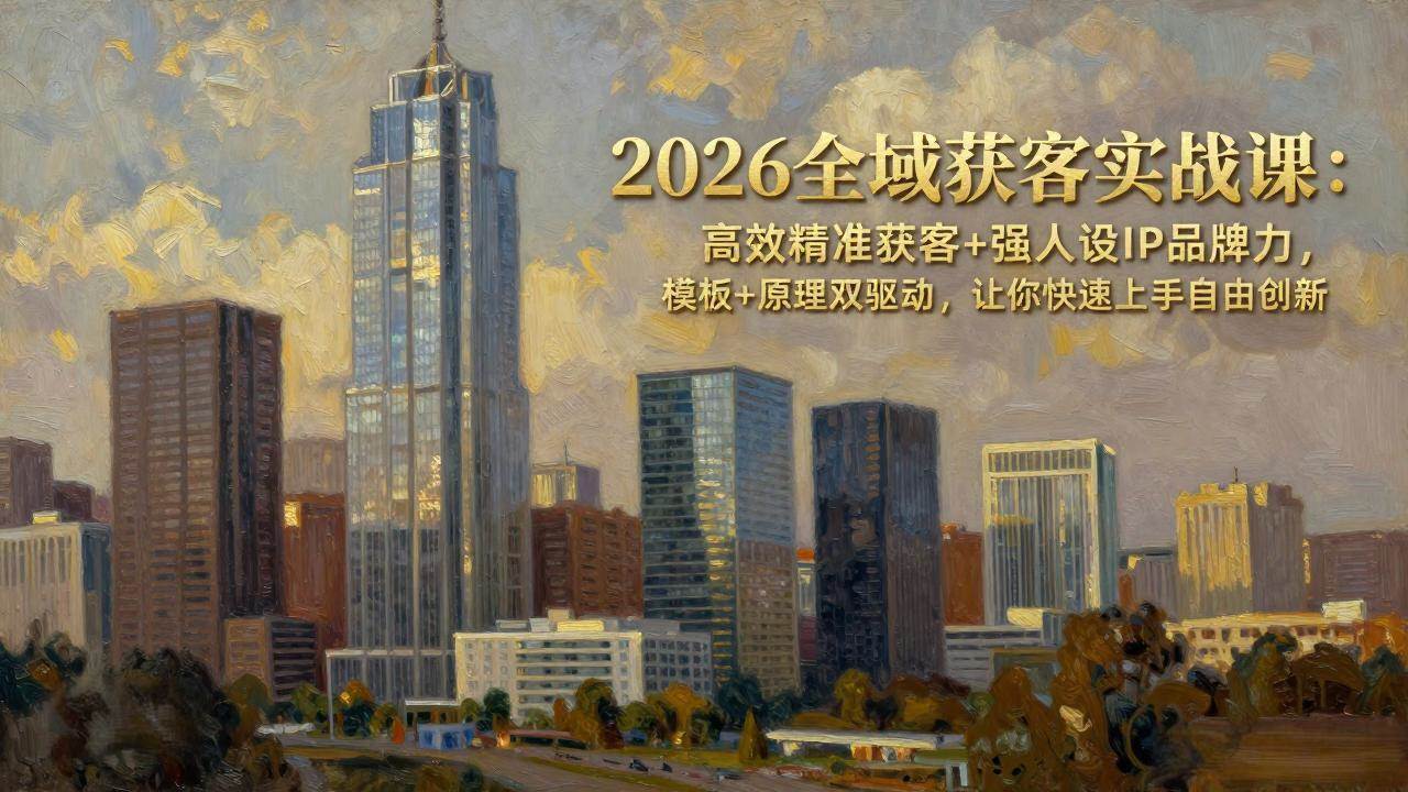 （17613期）2026全域获客实战课：高效精准获客+强人设IP品牌力，模板+原理双驱动，让你快速上手自由创新-洛柒笔记