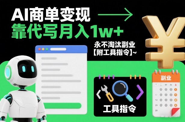 AI商单变现，靠代写月入1w+，永不淘汰副业【附工具指令】-洛柒笔记