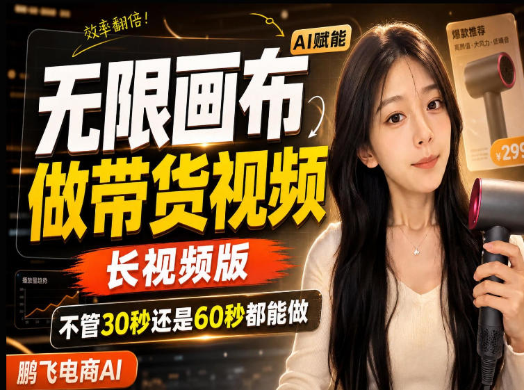 【保姆级教程】无限画布搭建长带货视频，拼接不翻车全程一致，小白跟着步骤也能上手-洛柒笔记
