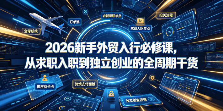 2026新手外贸入行必修课，从求职入职到独立创业的全周期干货-洛柒笔记