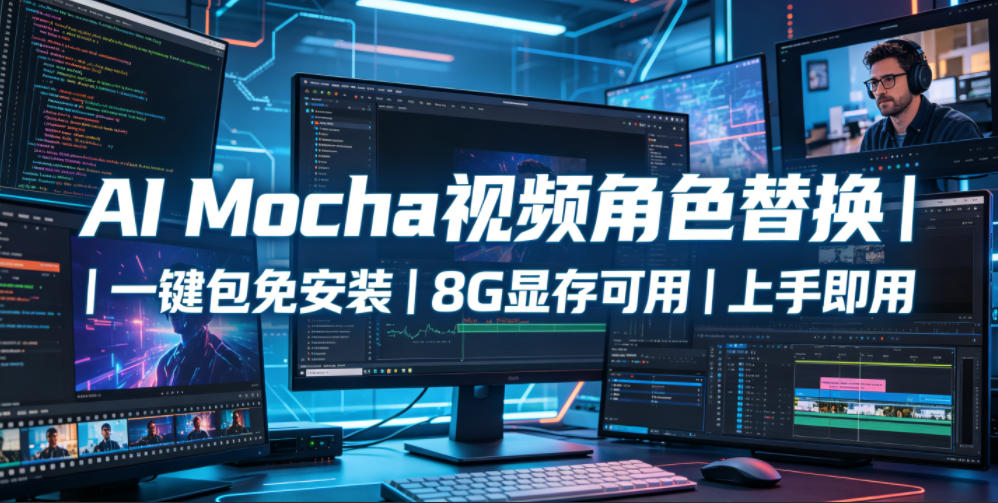 AI MoCha视频角色替换｜一键包免安装｜8G显存可用｜上手即用-洛柒笔记