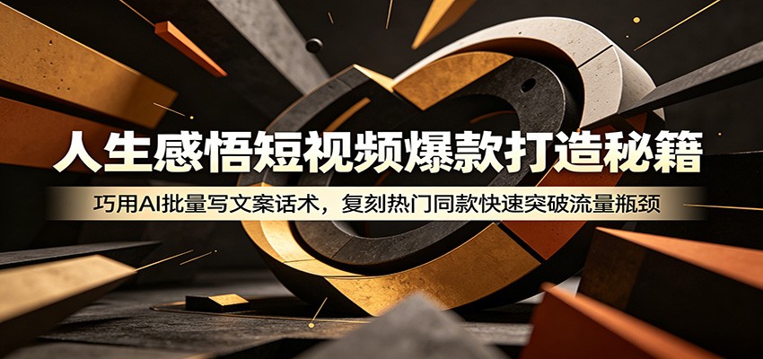人生感悟短视频爆款打造秘籍：巧用A 批量写文案话术，复刻热门同款快速突破流量瓶颈-洛柒笔记