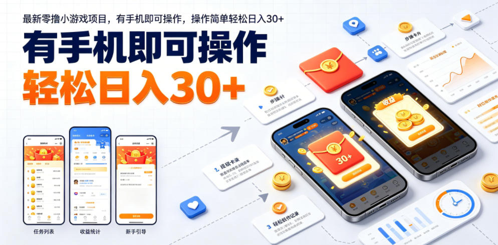 最新零撸小游戏项目，有手机即可操作，操作简单轻松日入30+-洛柒笔记