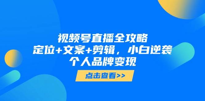 （14819期）视频号直播全攻略，定位+文案+剪辑，小白逆袭个人品牌变现-洛柒笔记