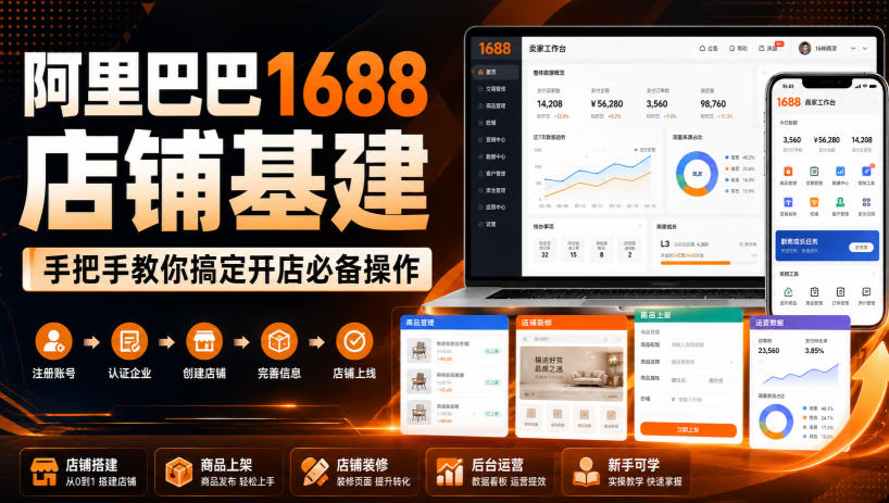 阿里巴巴1688店铺基建，手把手教你搞定开店必备操作（更新8月）-洛柒笔记