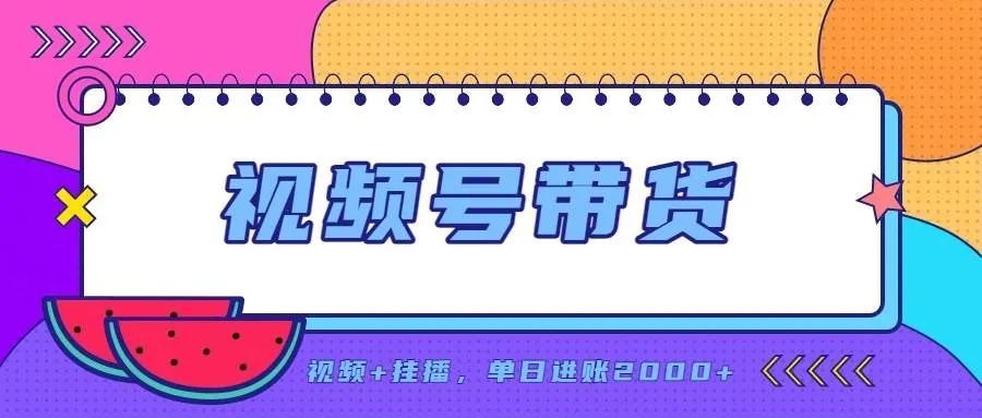 日入2000+的副业，视频号带货，一部手机改写人生篇章，无需投资-洛柒笔记