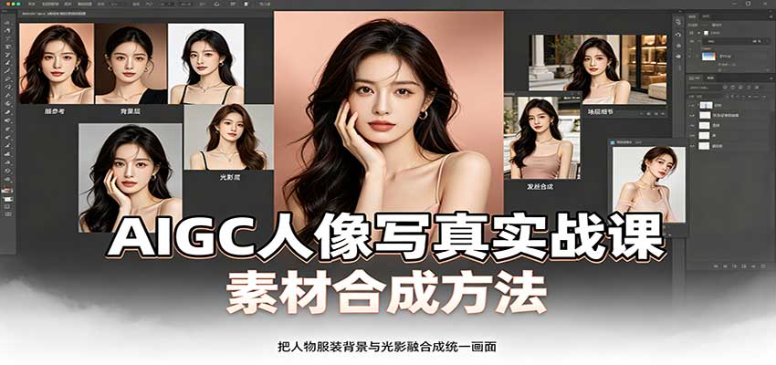AIGC人像写真实战课：软件平台部署筹备，素材合成方法，多题材写真案例-洛柒笔记