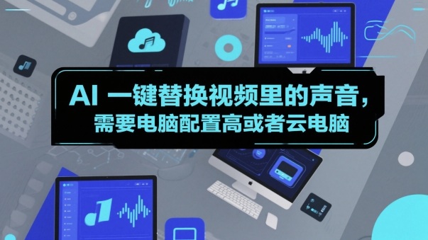 AI一键替换视频里的声音，需要电脑配置高或者云电脑-洛柒笔记