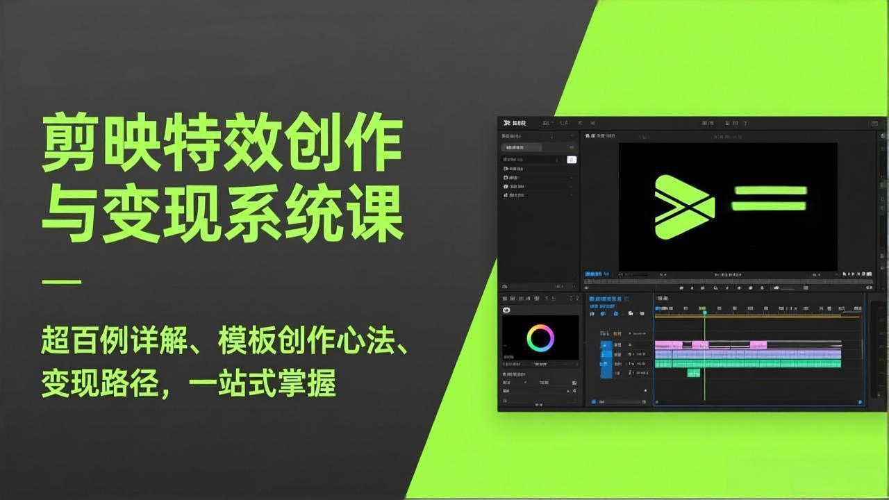 剪映特效创作与变现系统课，超百例详解、模板创作心法、变现路径，一站式掌握-洛柒笔记