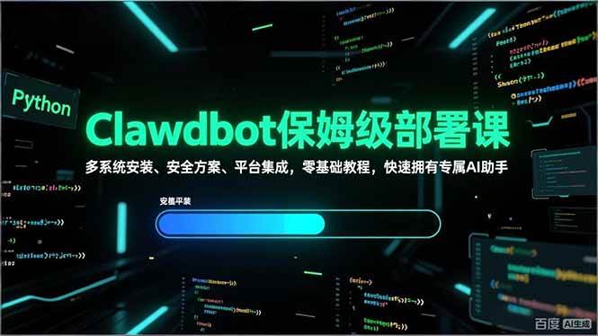 （17343期）Clawdbot保姆级部署课，多系统安装、安全方案、平台集成，零基础教程，快速拥有专属AI助手-洛柒笔记