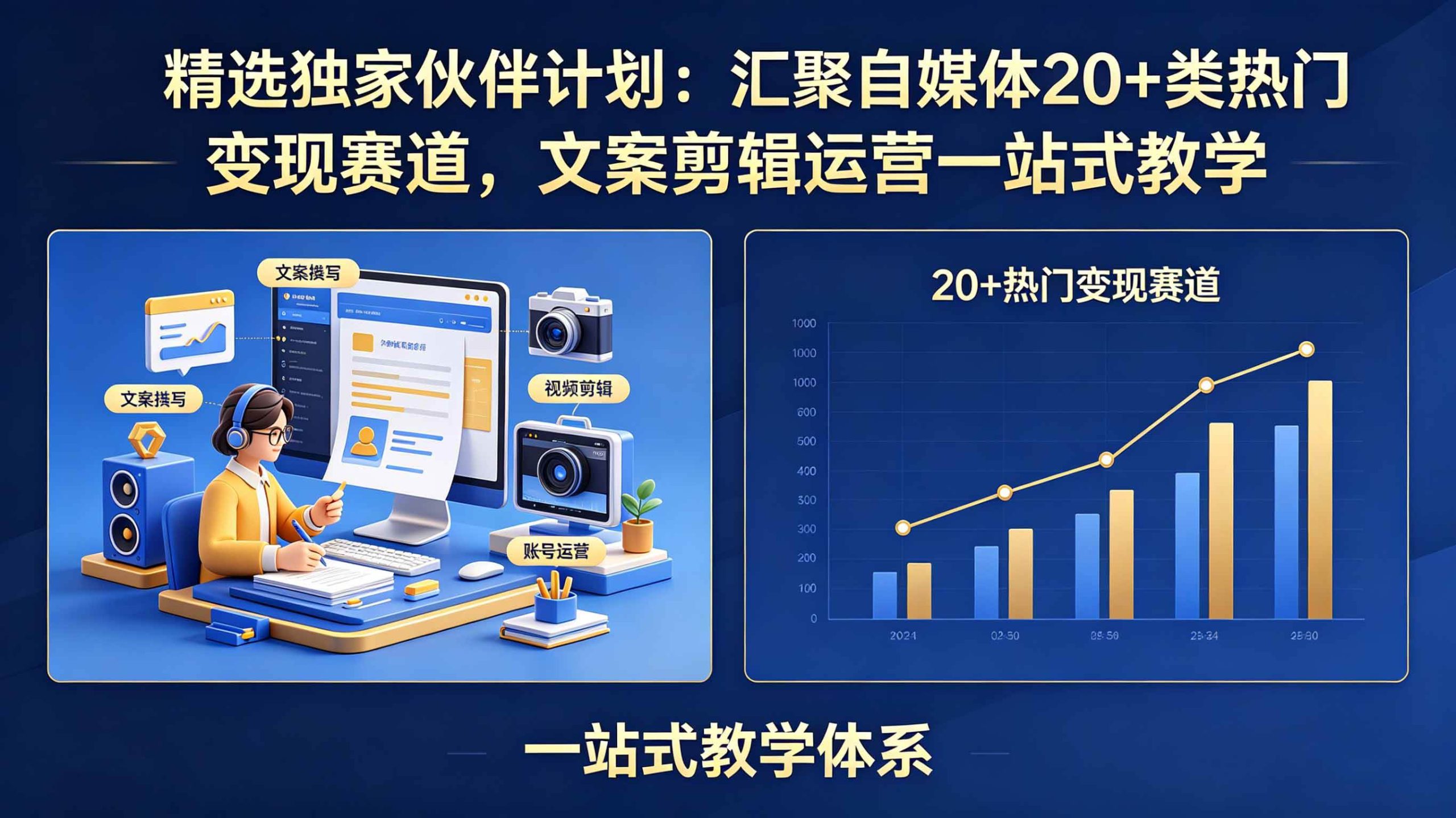 (18478期)精选独家伙伴计划:汇聚自媒体20+类热门变现赛道,文案剪辑运营一站式教学-洛柒笔记