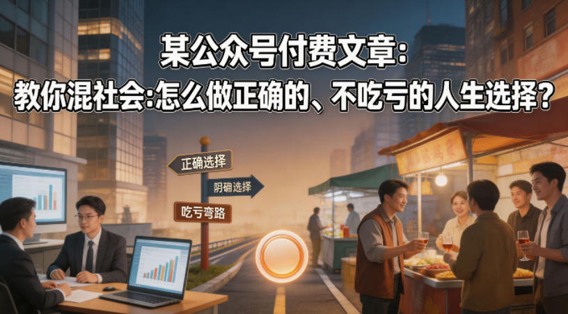 某公众号付费文章：教你混社会：怎么做正确的、不吃亏的人生选择？-洛柒笔记