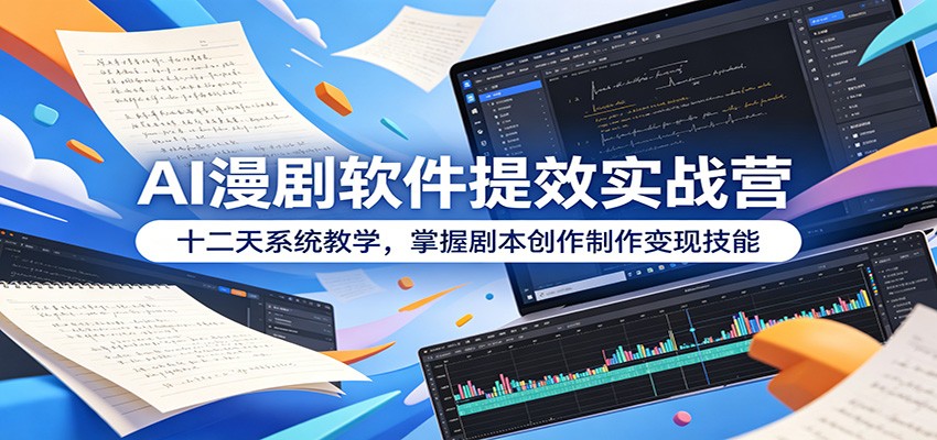 AI漫剧软件提效实战营：十二天系统教学，掌握剧本创作制作变现技能-洛柒笔记