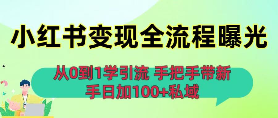 从0到1学引流：小红书变现全流程曝光，手把手带新手日加100+私域-洛柒笔记