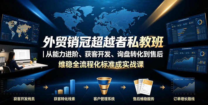 外贸销冠超越者私教班｜从能力进阶、获客开发、询盘转化到售后维稳全流程标准化成交实战课-洛柒笔记