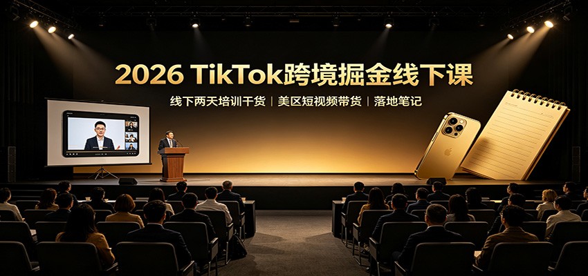 2026 TikTok跨境掘金线下课：线下两天培训干货，美区短视频带货落地笔记-洛柒笔记