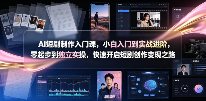 AI短剧制作入门课，小白入门到实战进阶，零起步到独立实操，快速开启短剧创作变现之路-洛柒笔记