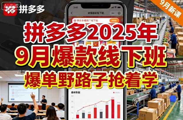 拼多多2025年9月爆款线下班，爆单野路子抢着学-洛柒笔记