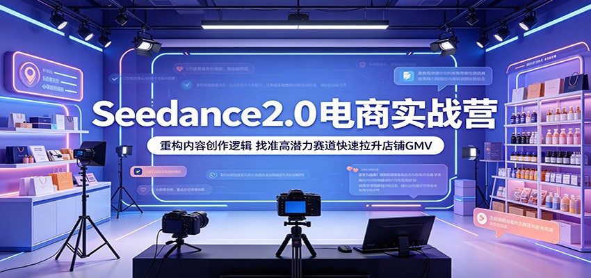 Seedance2.0电商实战营：重构内容创作逻辑，找准高潜力赛道快速拉升店铺GMV-洛柒笔记