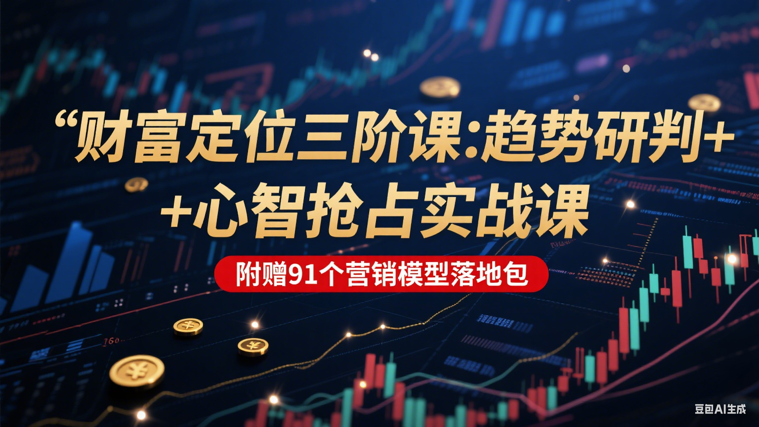 财富定位三阶：趋势研判 + 心智抢占实战课，附赠91个营销模型落地包-洛柒笔记