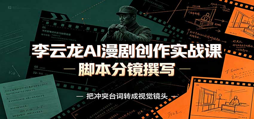 李云龙AI漫剧创作实战课：角色人设还原，脚本分镜撰写，AI漫剧成片完整制作教学-洛柒笔记