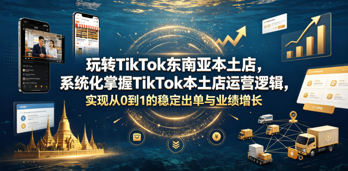玩转TikTok东南亚本土店，系统化掌握TikTok本土店运营逻辑，实现从0到1的稳定出单与业绩增长-洛柒笔记