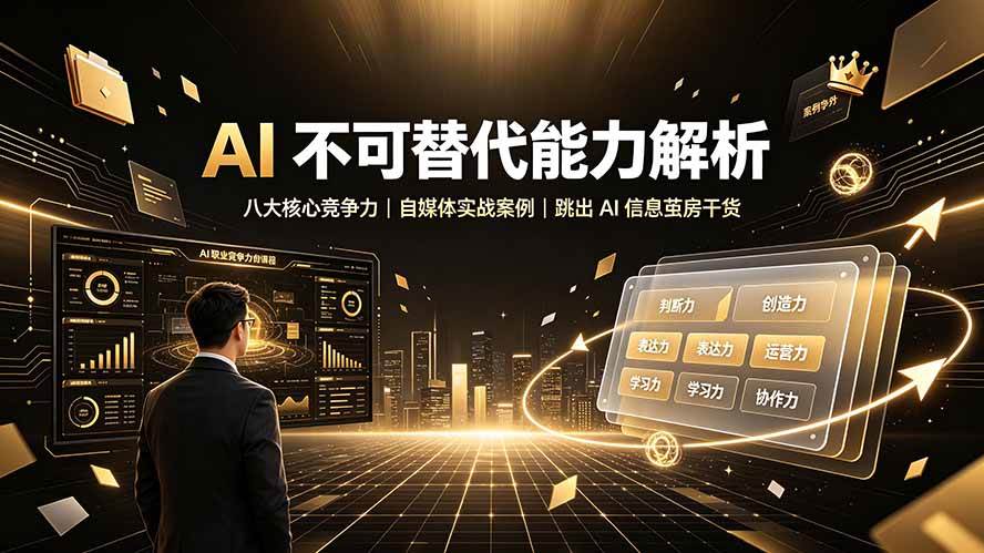 （19344期）付费文章：AI 不可替代能力解析▸八大核心竞争力｜自媒体实战案例｜跳出 AI 信息茧房干货-洛柒笔记