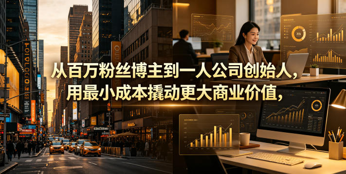 从百万粉丝博主到一人公司创始人，用最小成本撬动更大商业价值-洛柒笔记