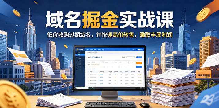 域名交易掘金实战课，低价收购过期域名，并快速高价转售，賺取丰厚利润【原创双语字幕】-洛柒笔记