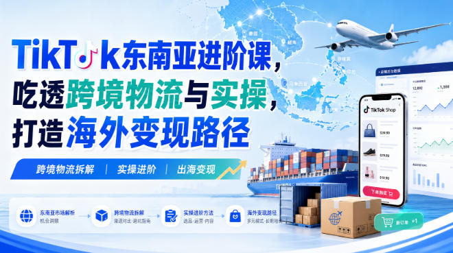 TikTok东南亚进阶课，吃透跨境物流与实操，打造海外变现路径-洛柒笔记