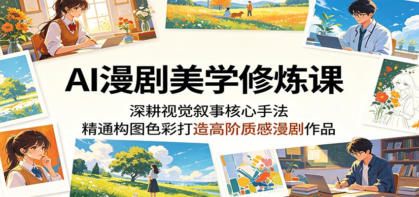 AI漫剧美学修炼课：深耕视觉叙事核心手法，精通构图色彩打造高阶质感漫剧作品-洛柒笔记