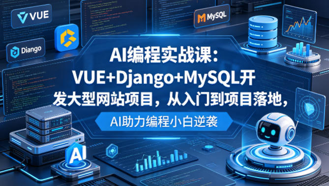 AI编程实战课：VUE+Django+MySQL开发大型网站项目，从入门到项目落地，AI助力编程小白逆袭-洛柒笔记